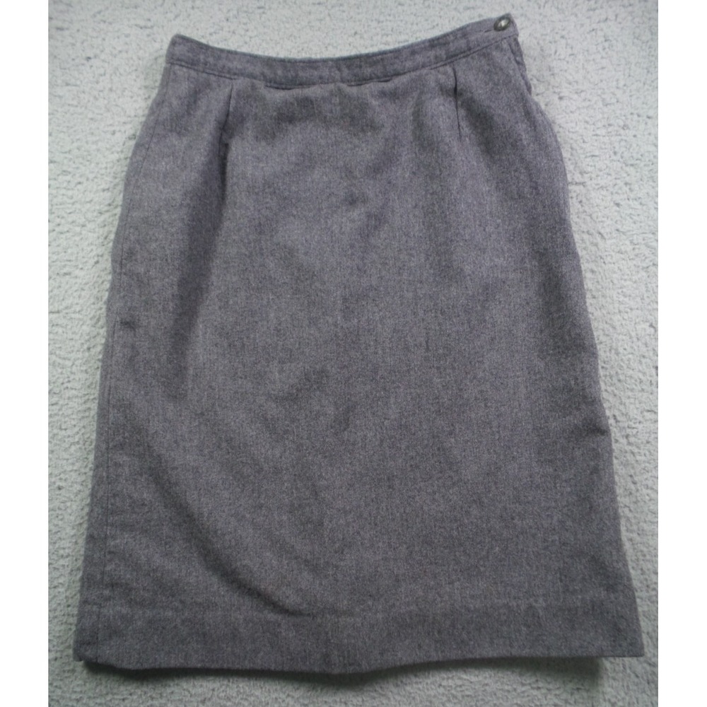 Vintage Pendleton Skirt Womens Size Small Gray Lined Pure Wool Zipper USA